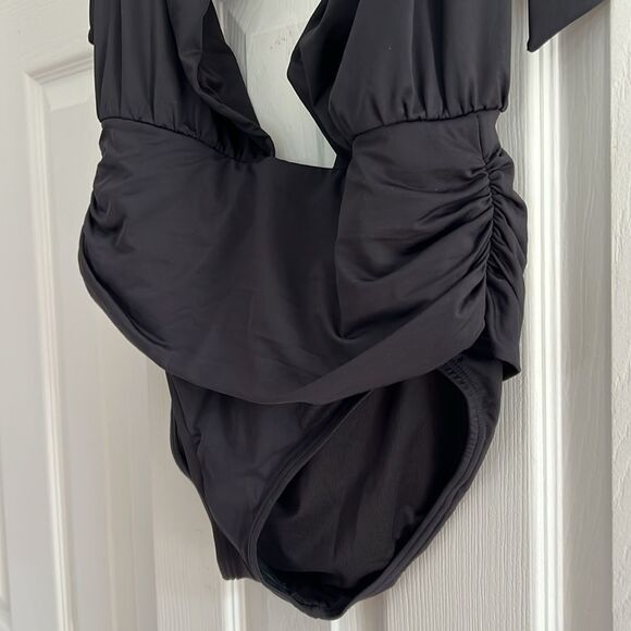 Banana Republic Black Wrap Halter One-Piece Swimsuit - Picture 8 of 13